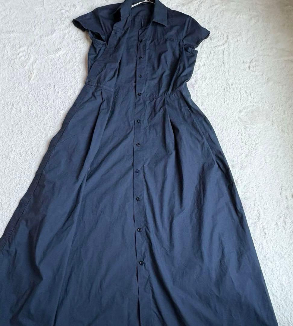 ウィークエンドマックスマーラ シャツワンピース マキシ丈 フレンチスリーブ S ウィークエンドマックスマーラ シャツワンピース マキシ丈 フレンチスリーブ S