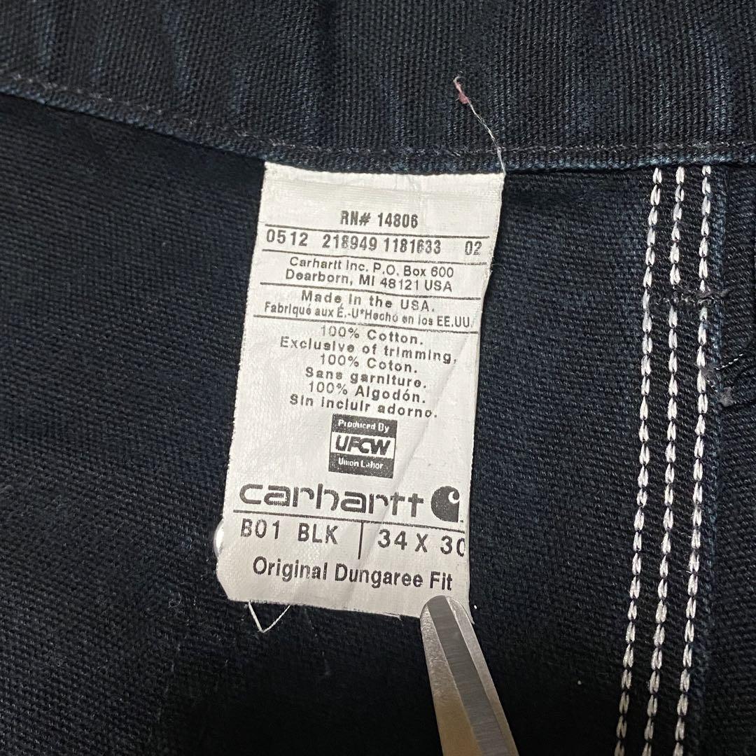 Carhartt USA製 ダブルニー ペインターパンツ ブラック 34/30