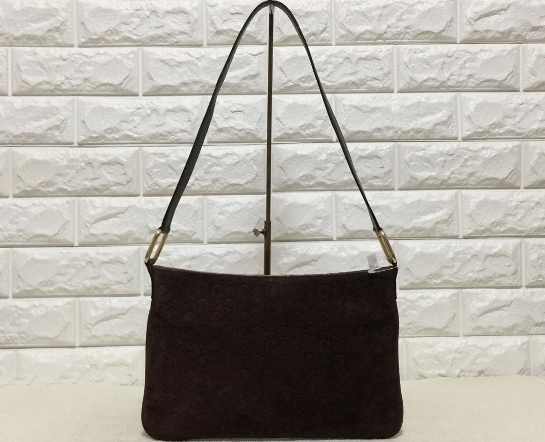 no9317 CELINE セリーヌ マカダム 本革 スウェード バッグ