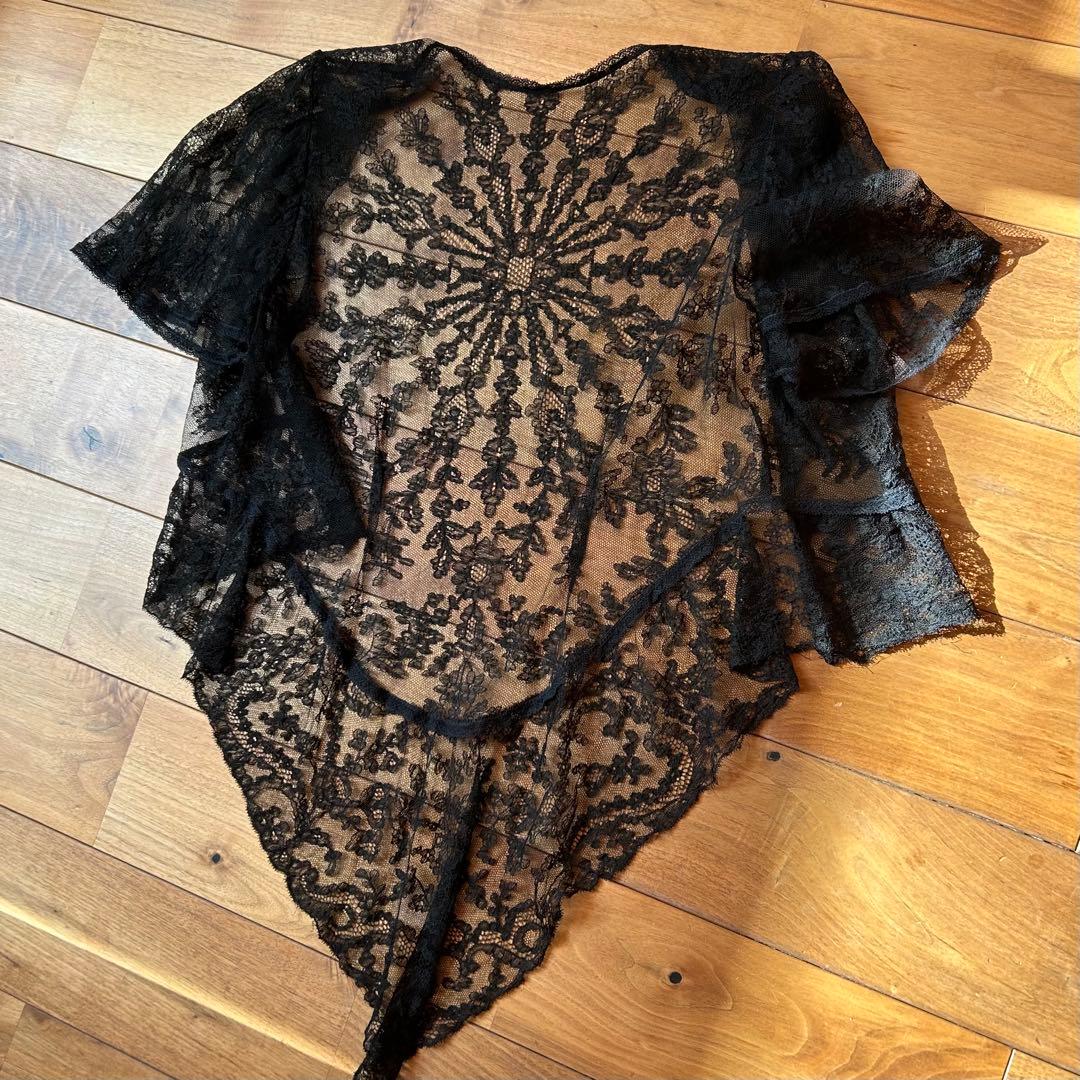 【希少】Deuxieme Classe購入 仏アンティーク 総レースブラウス黒 【希少】Deuxieme Classe購入 仏アンティーク 総レースブラウス黒