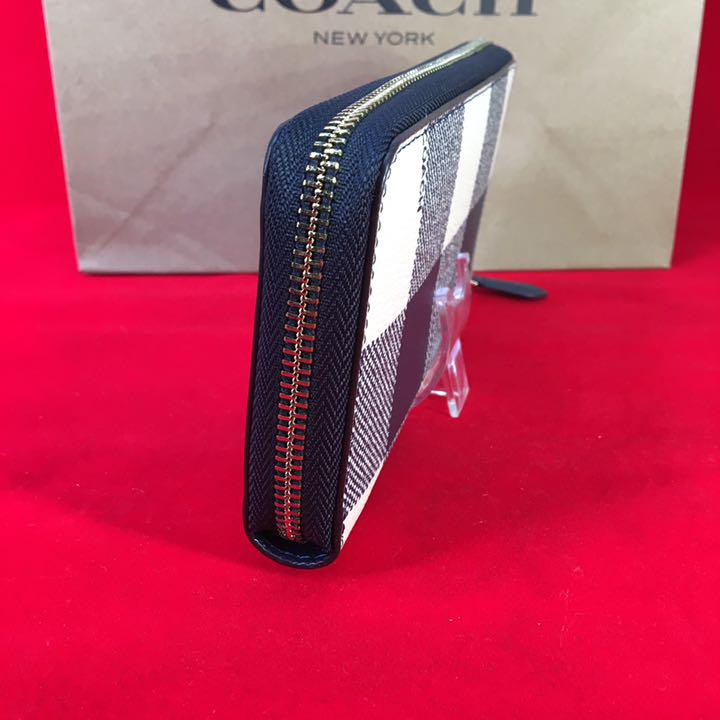 COACH - COACH 長財布 ラウンドファスナー チェックの通販 by