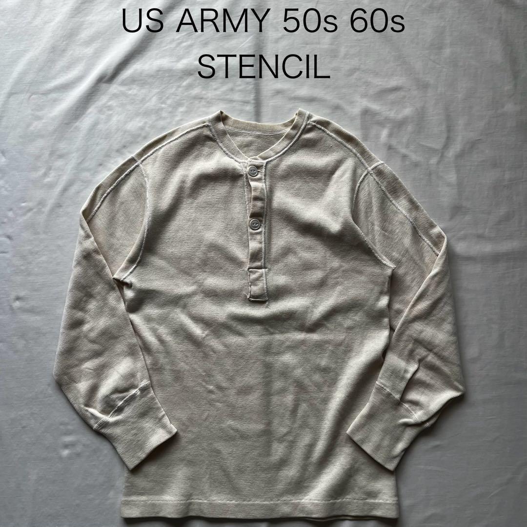 USARMY ミリタリー 50s 60s アンダーシャツ　ヘンリー　ステンシル