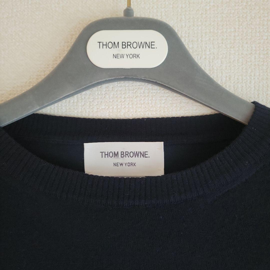 トムブラウン THOM BROWNE 4bar メリノクルーネックニットセーター