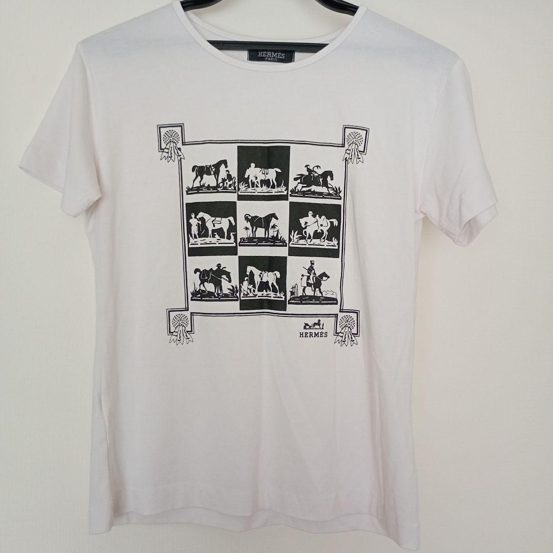 HERMES ホワイト Tシャツ