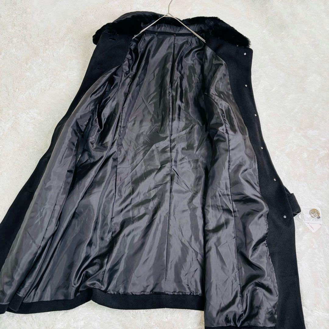 新品✨ Private Label ロングコート ファー 黒 大きいサイズ