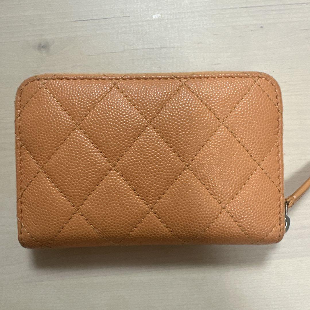 シャネル　コインケース　ジップコインパース　オレンジ　ピンク　CHANEL 財布
