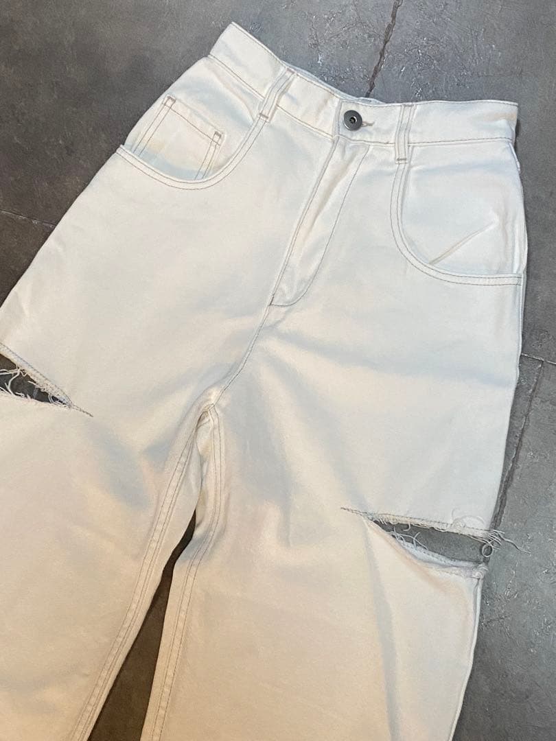 Maison Margiela メゾンマルジェラ ホワイトスラッシュ カットオフ