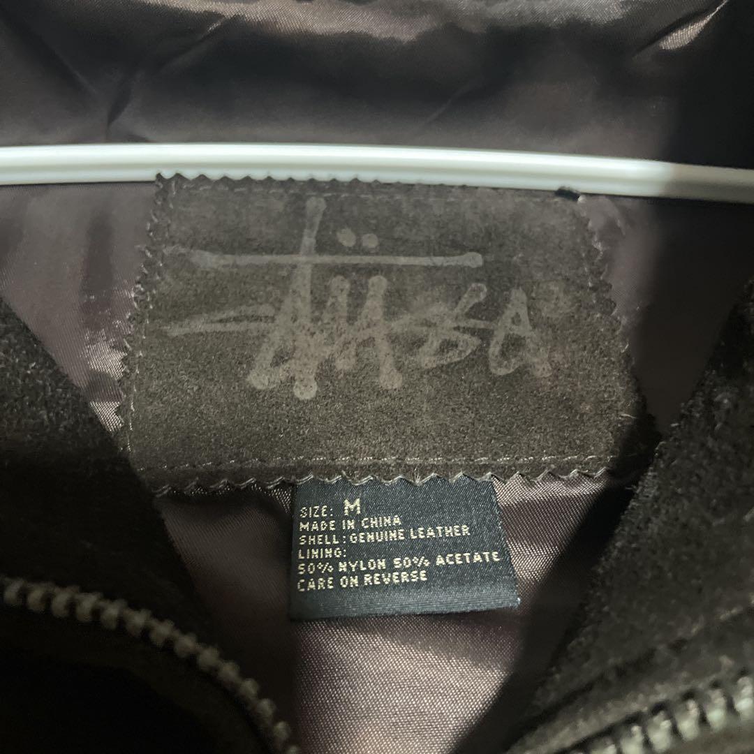 90s old stussy スウェード レザー ジャケット