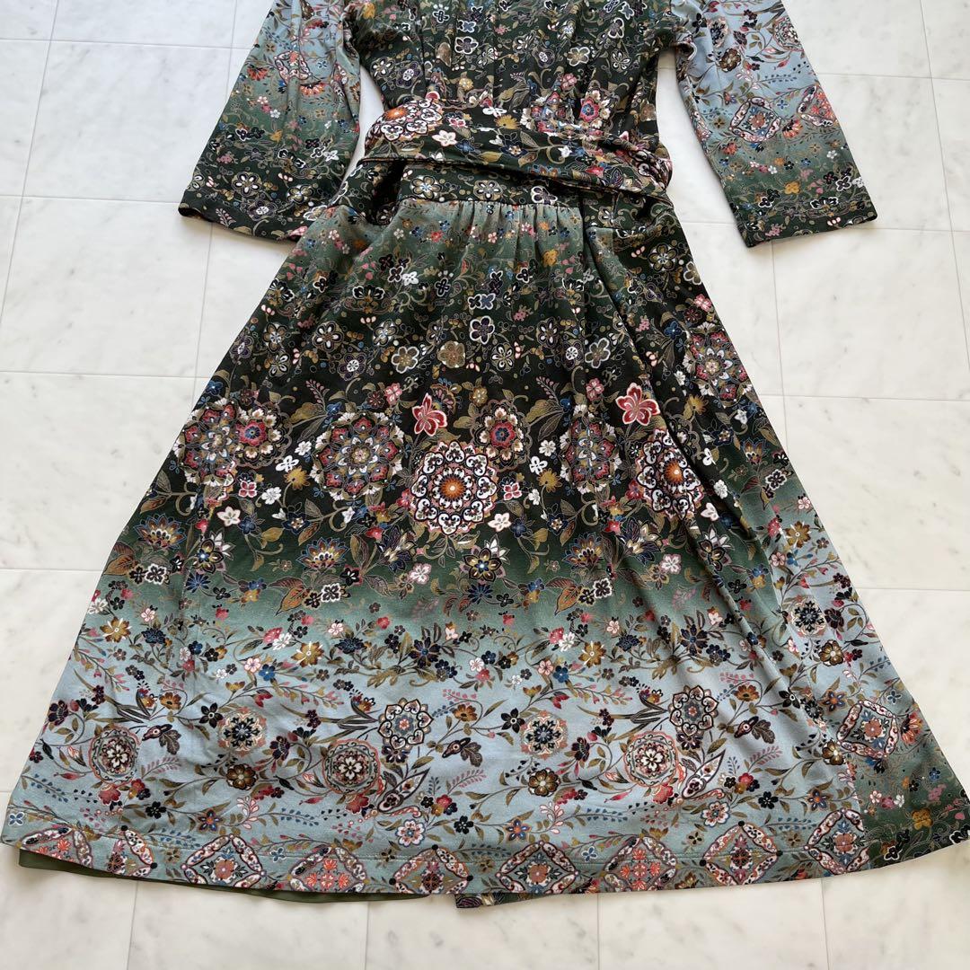 オカメ様良品✨ケイミー 和柄 ラップワンピース カシュクール 花柄