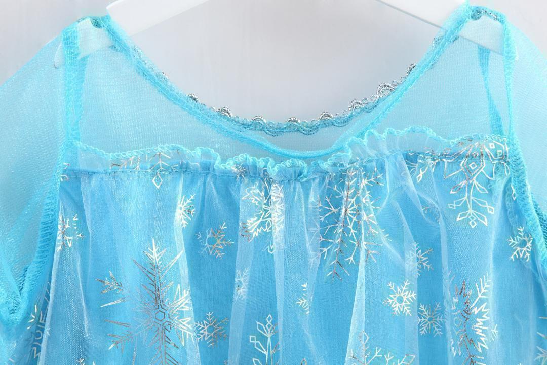 アナ雪 エルサ風プリンセスドレス 120 キラキラ 豪華 コスプレ キッズ 衣装