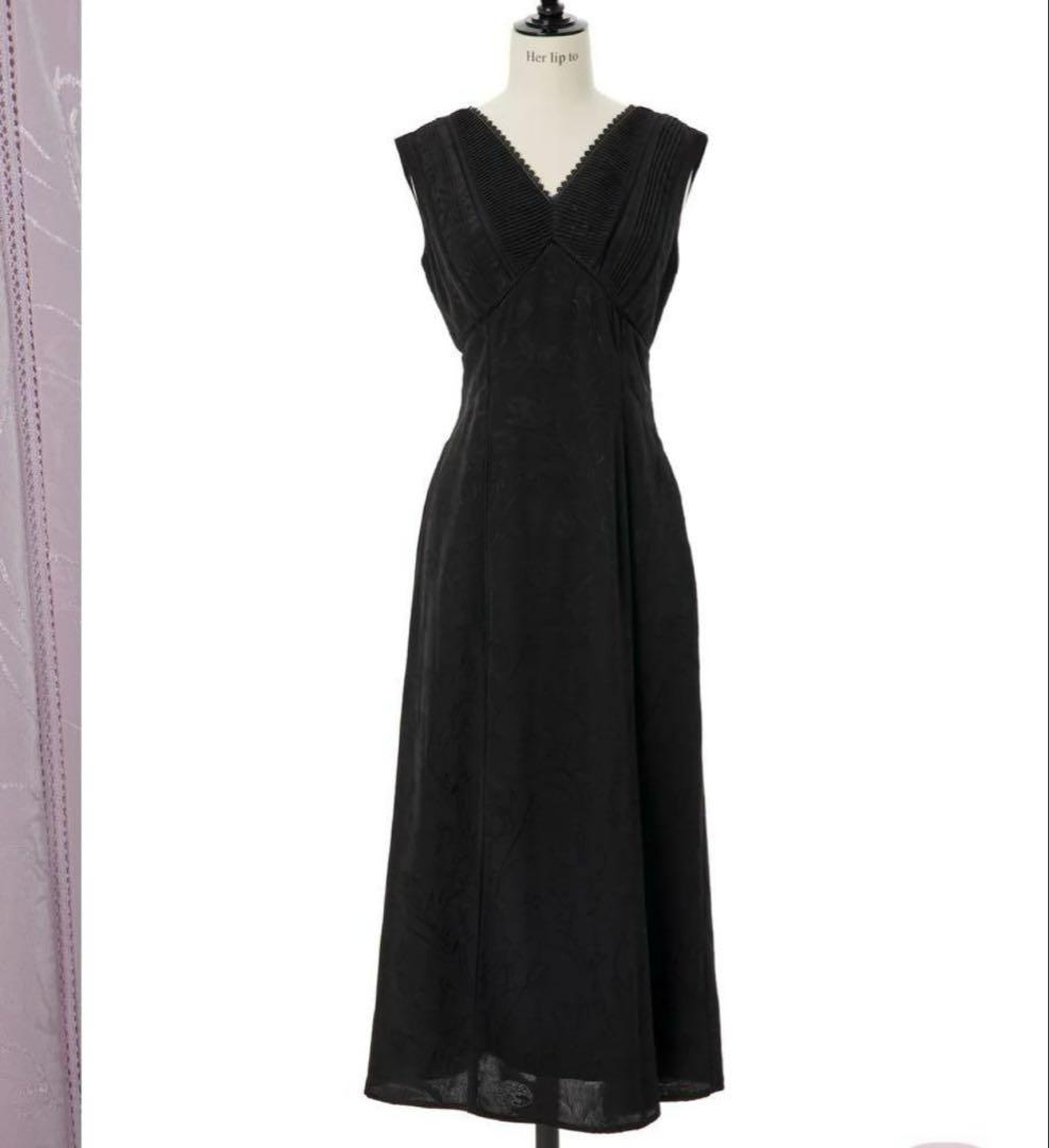 herlipto、Lace Trimmed Jacquard Dress Lace Trimmed Jacquard Dress（ワンピース）｜Her lip to（ハー
