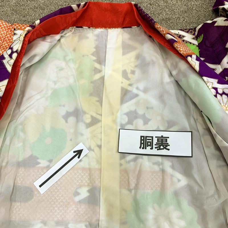 409ag25□七五三 七歳 女児 着物&丸帯 金駒刺繍 絞り染め 桐□状態良好 409ag25□七五三 七歳 女児 着物&丸帯 金駒刺繍 絞り染め 桐