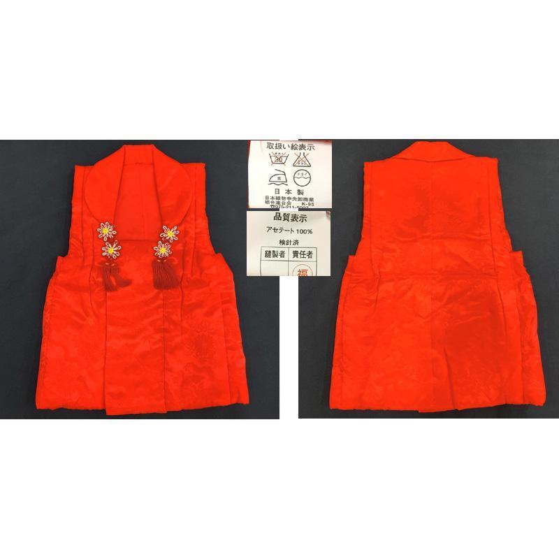 406ag37□七五三 三歳 女児 着物&被布&長襦袢 金駒刺繍□状態