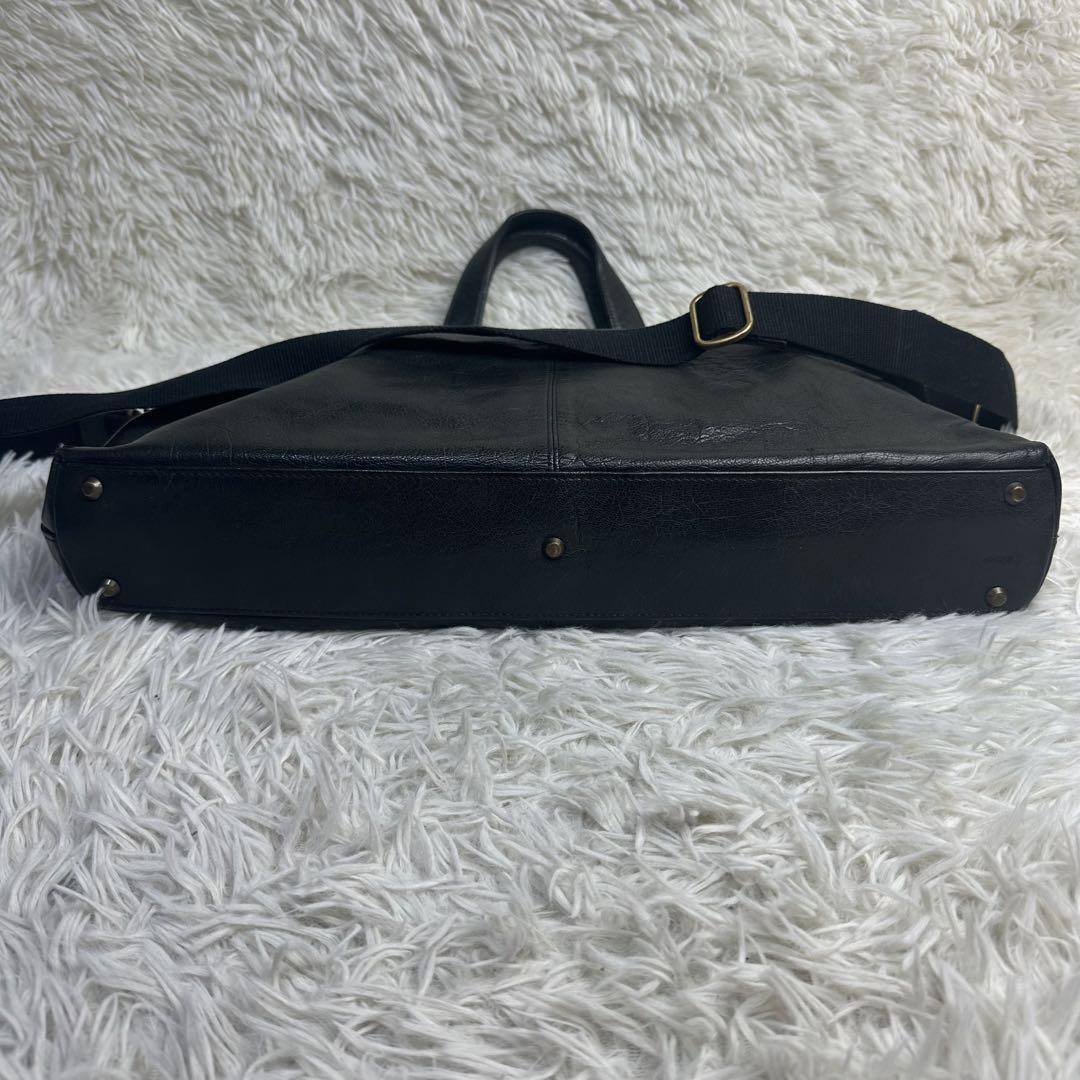 brit house 黒 レザービジネスバッグ 2way A4 PC収納