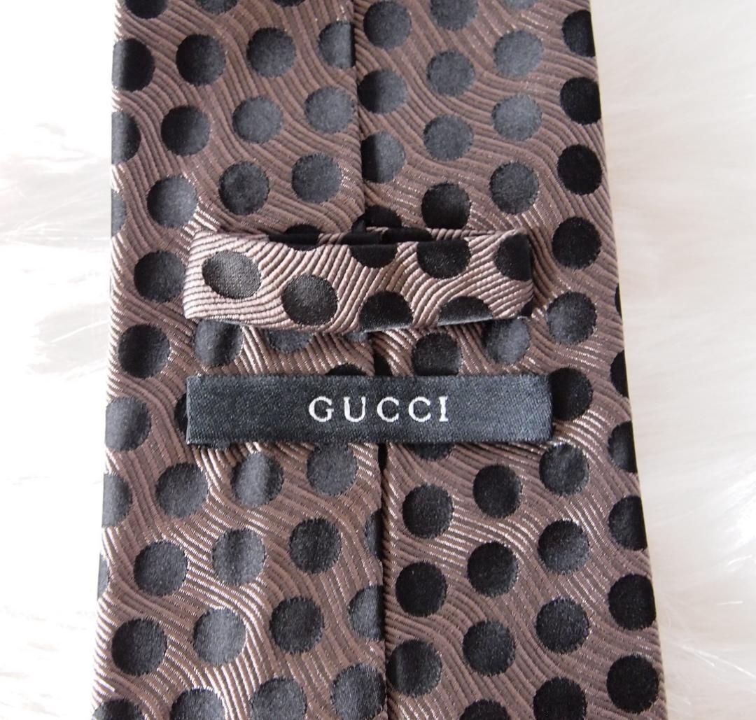 GUCCI（グッチ）GUCCI シルク100% ネクタイ GGロゴ 水玉模様