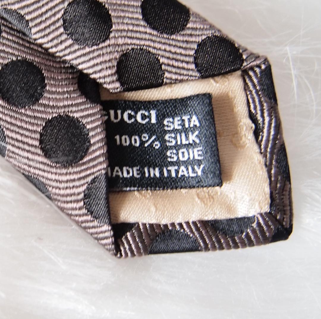 GUCCI（グッチ）GUCCI シルク100% ネクタイ GGロゴ 水玉模様