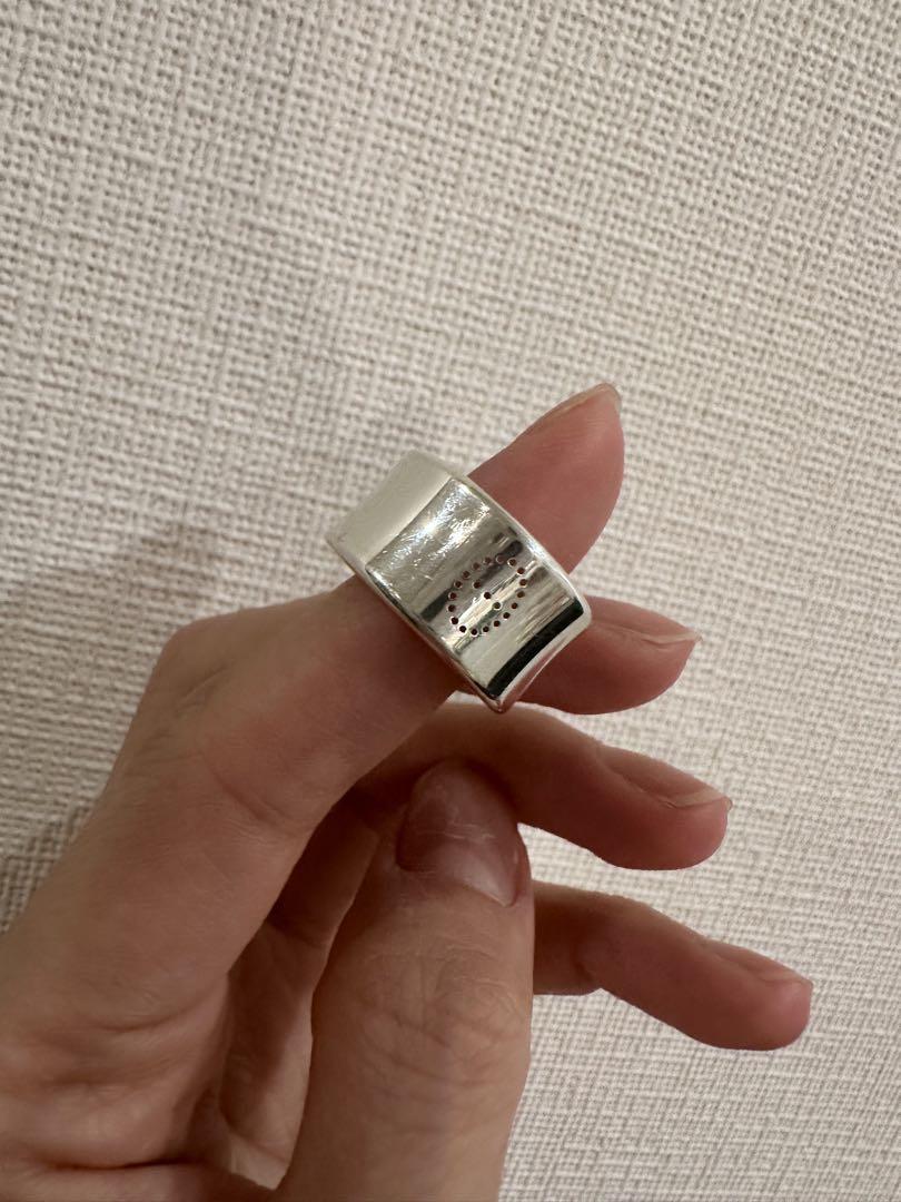 美品】 HERMES エクリプス リュバン シルバー リング 11号 #51