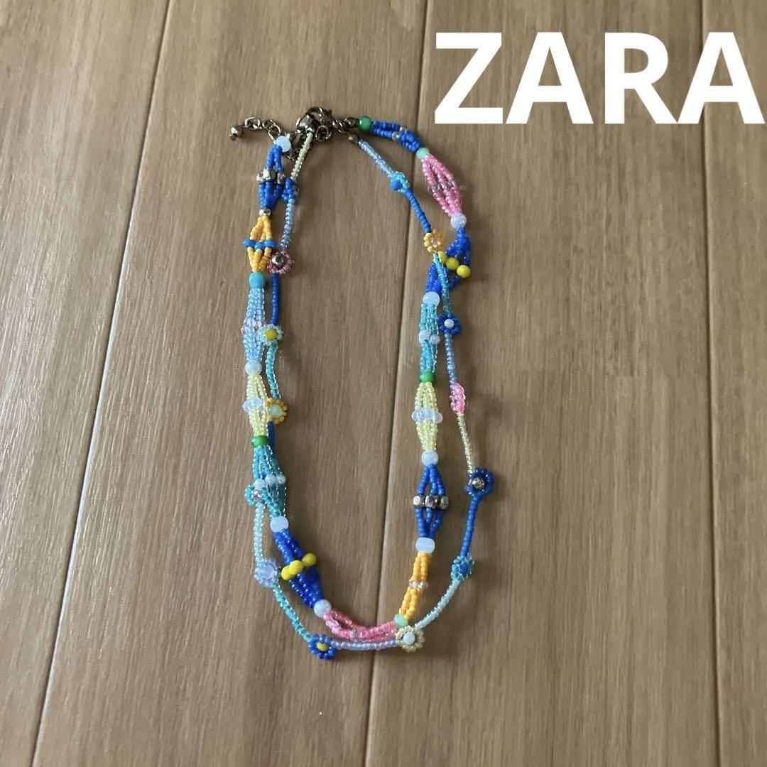ZARA ビーズネックレス 可愛い - メルカリ