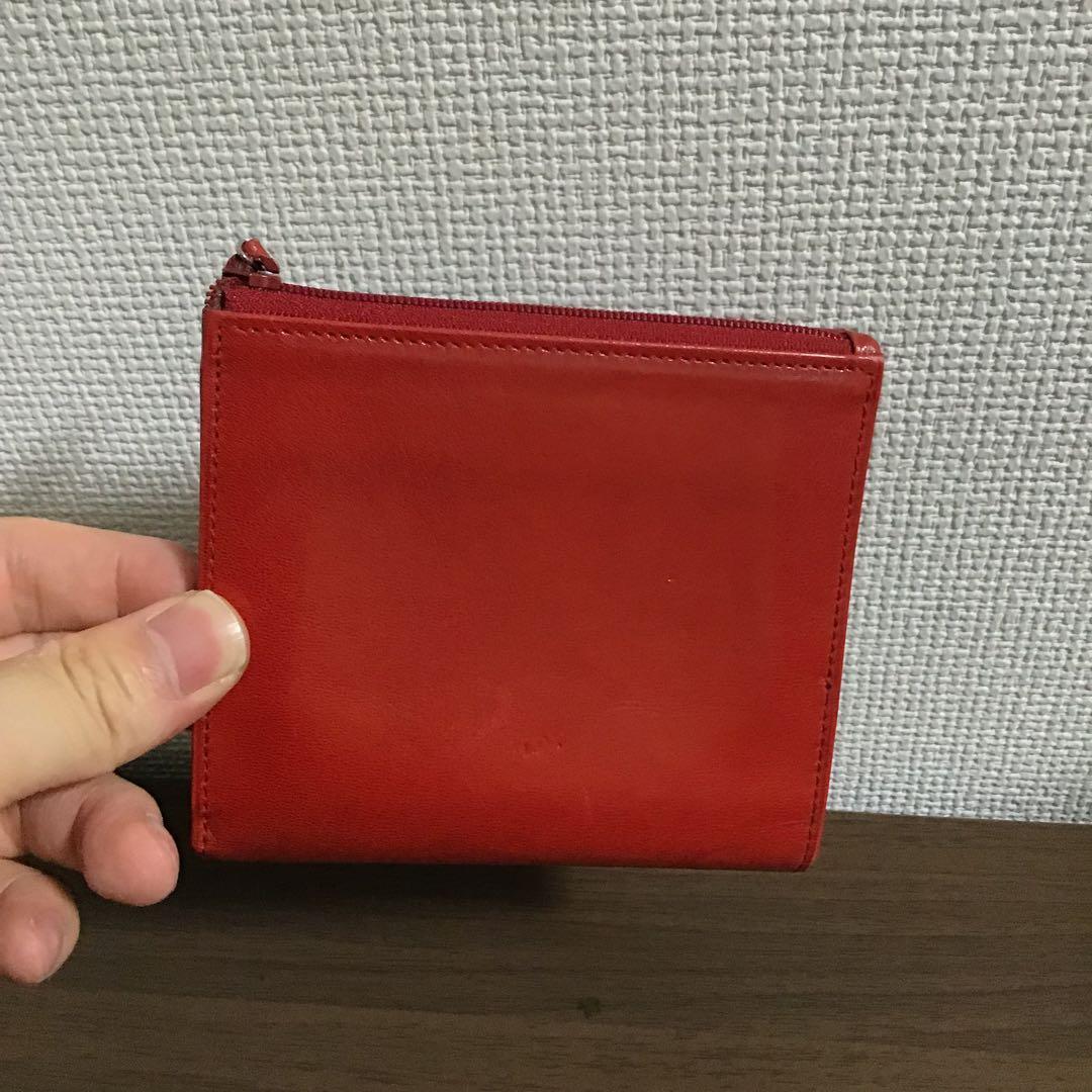 ☆pinch☆様専用 人気 良品 グッチ レザー ロゴプレート レッド 折り