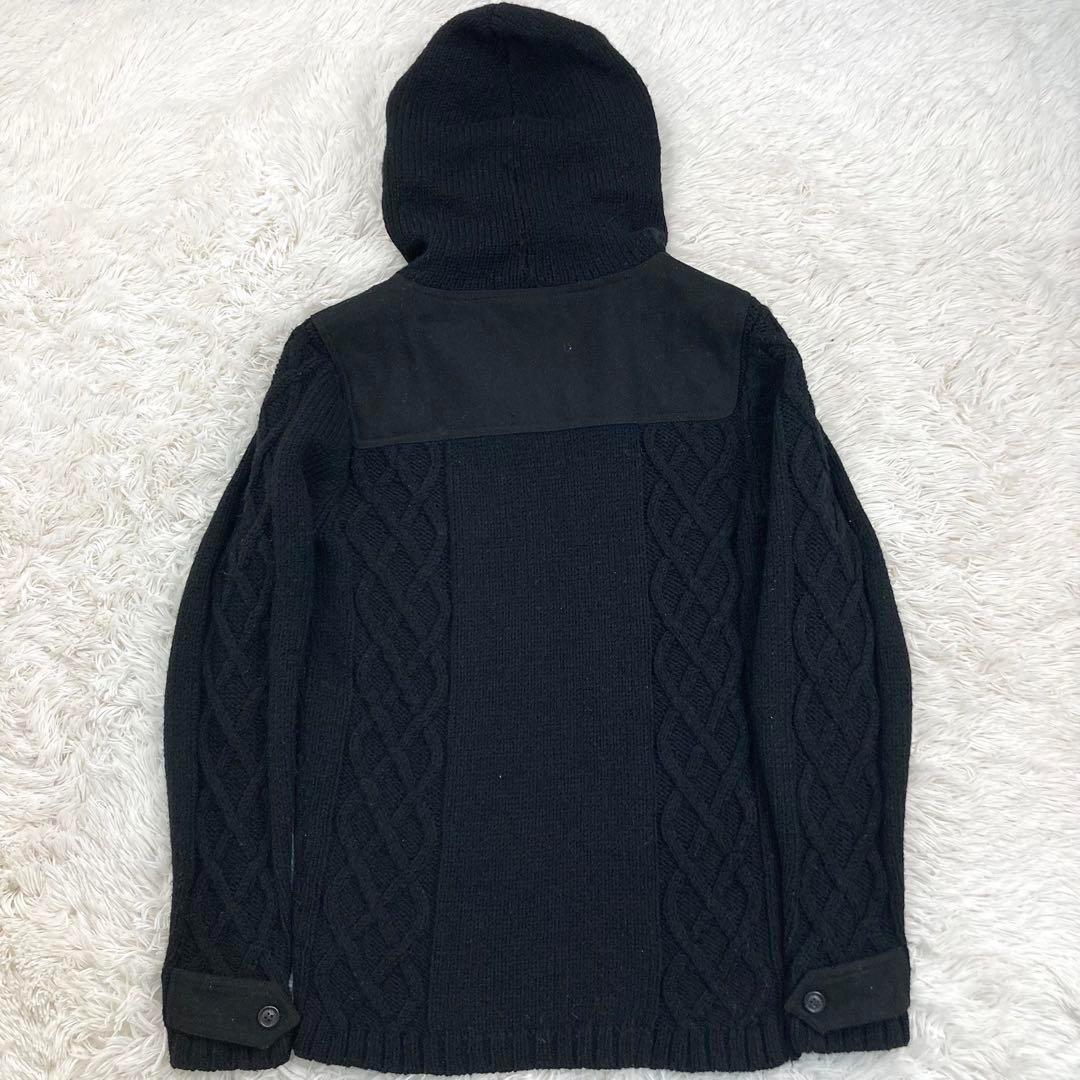 極美品⭐️ディーゼル フーデットジャケット ケーブルニット トグル 黒 L位