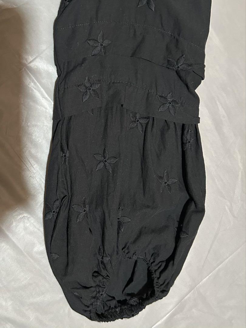 Vネック　花柄　刺繍　七分袖　ロングワンピース　ティアード　ZARA ザラ