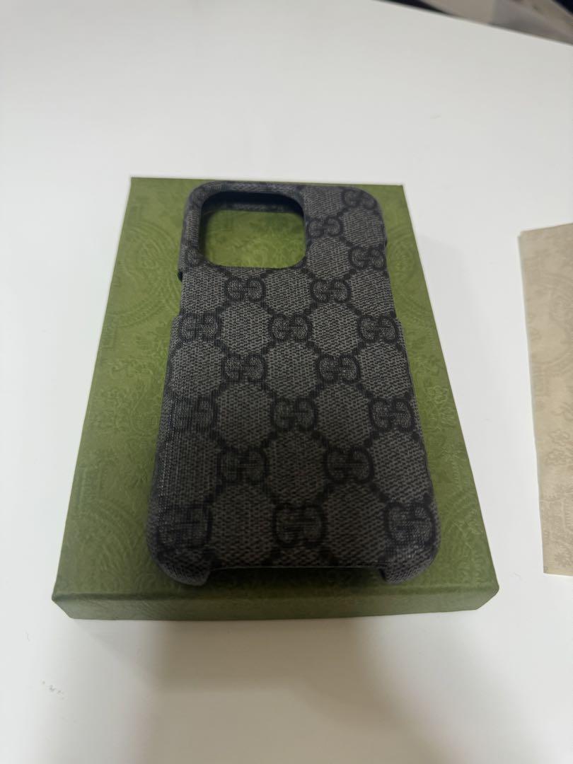 【美品】Gucci iPhoneケース GGパターン グレー 正規品