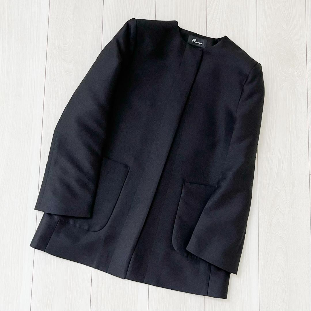 HARDY NOIR シルクウールツイルクルーネックジャケット ウール