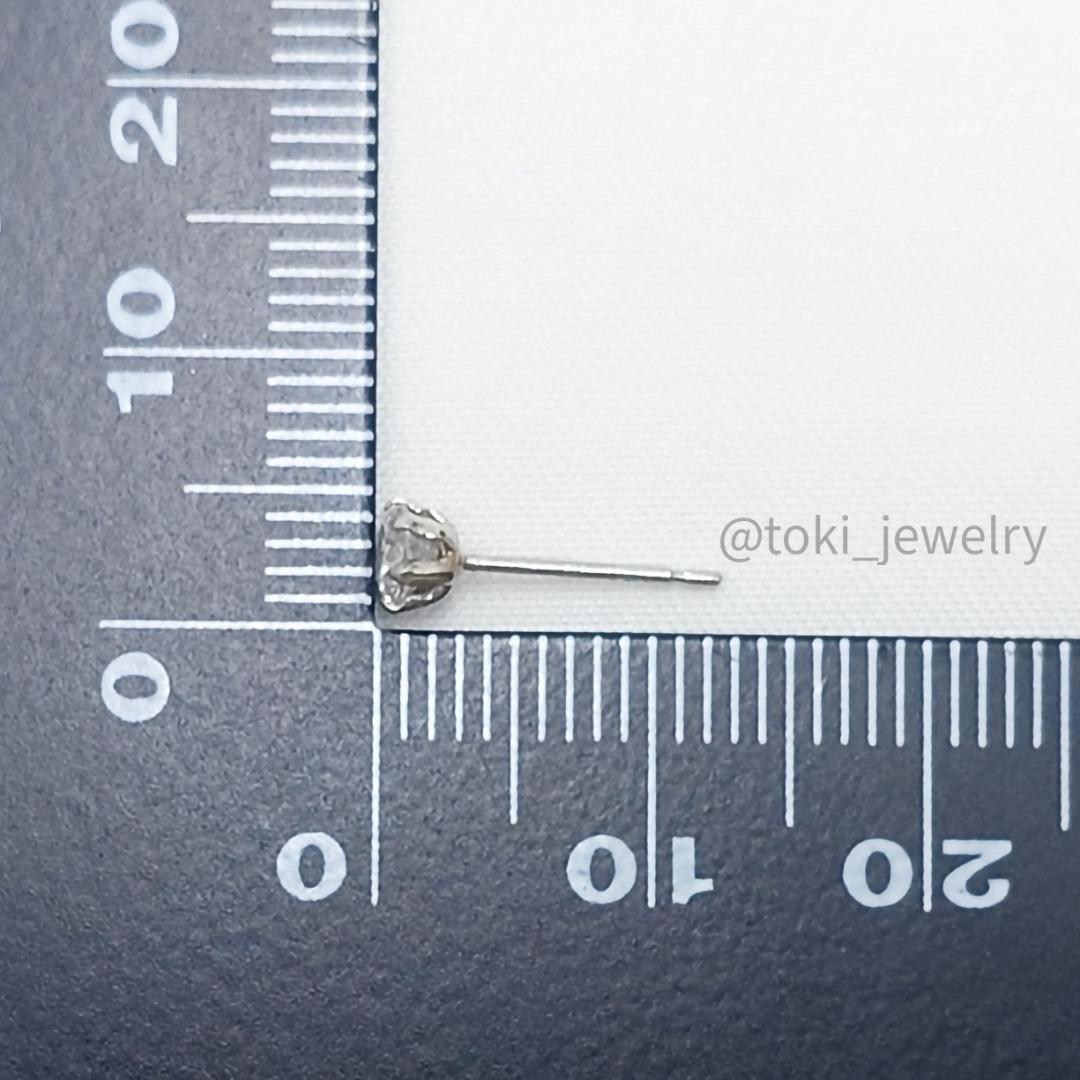 Pt900 天然ダイヤモンド スタッドピアス 中央宝石研究 ソーティング