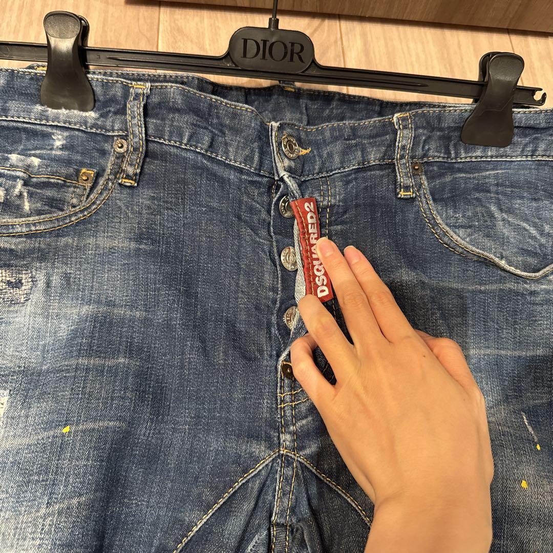 カイDSQUARED2 ダメージ加工デニムパンツ
