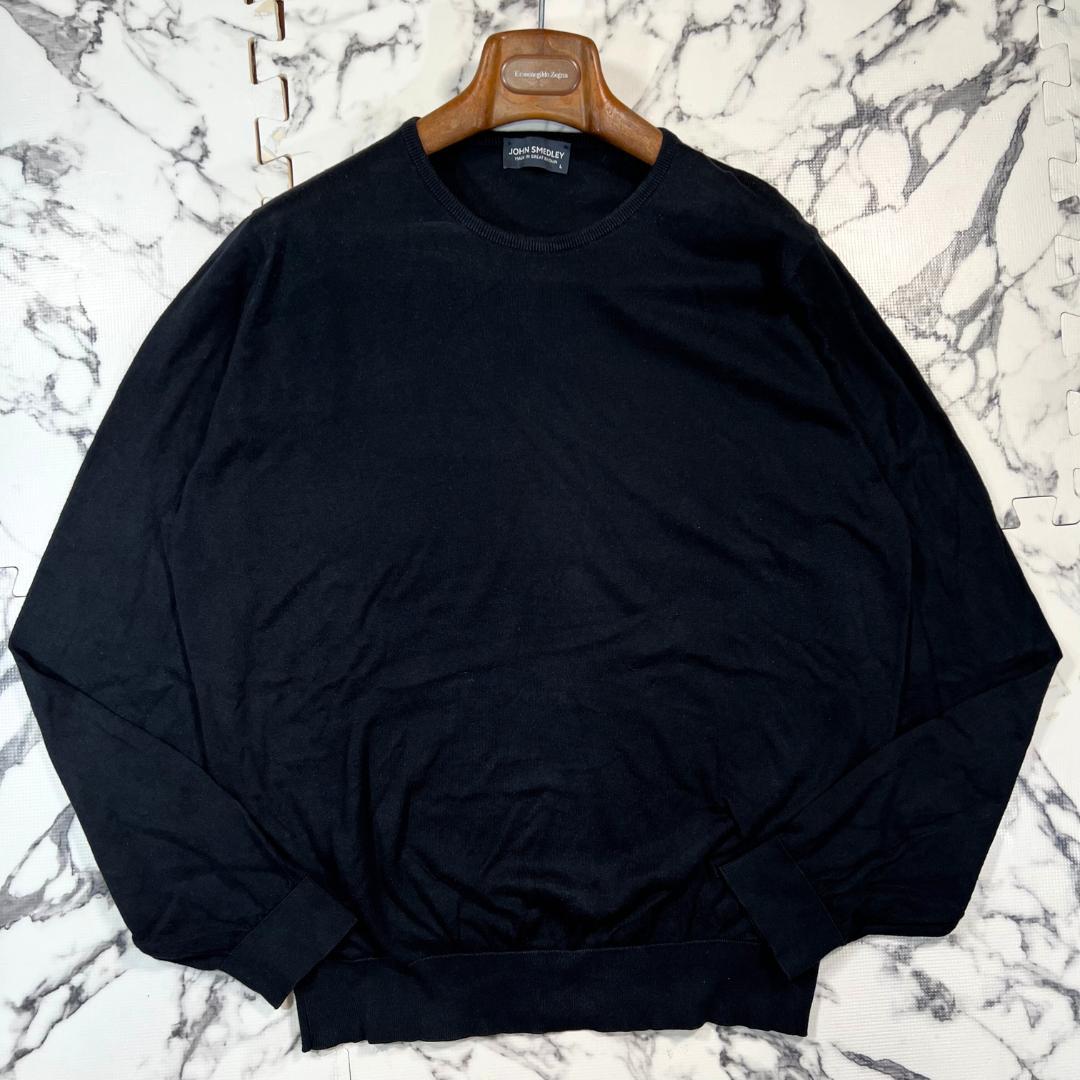 ✨美品✨John Smedley シーアイランドコットン 薄手 ニット 黒 L