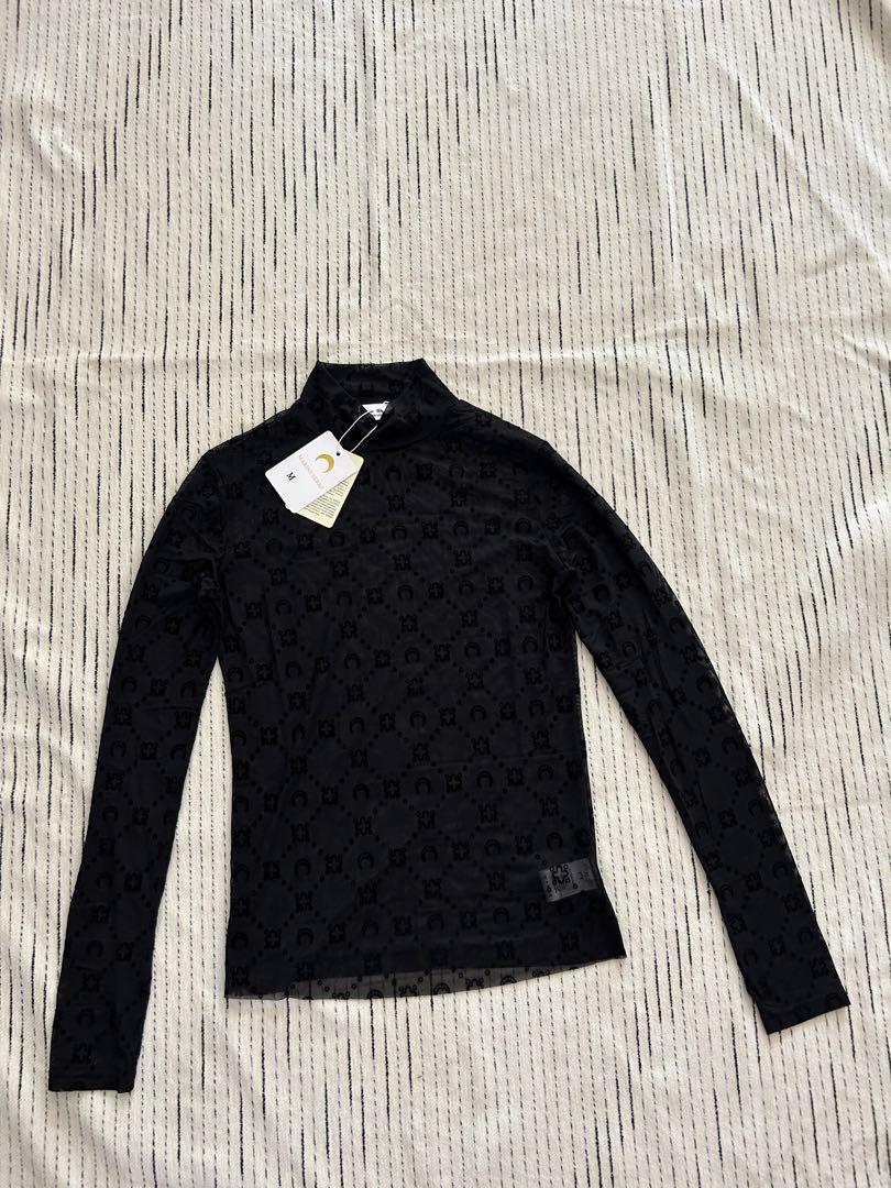 【美品】MARINE SERRE ムーンプリント ストレッチ トップス 長袖 画像3