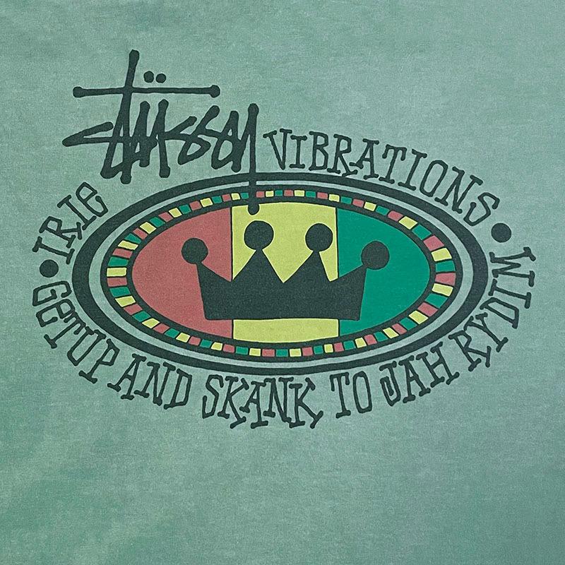 STUSSY ステューシー Tシャツ L ラスタカラー クラウンロゴ