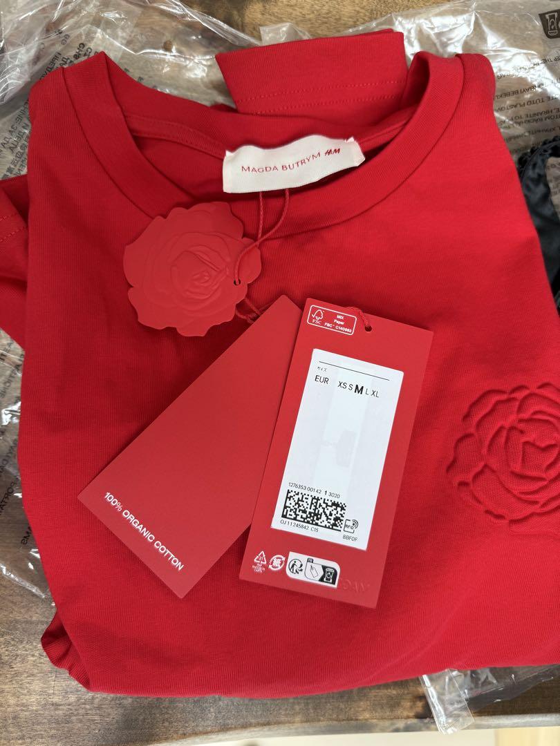 HM x MAGDA BUTRYM レッド Tシャツ 半袖