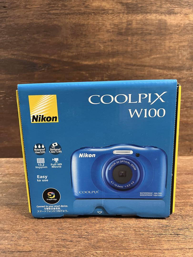 【新品】　Nikon COOLPIX W100 青 おまけ8GB SDカード付