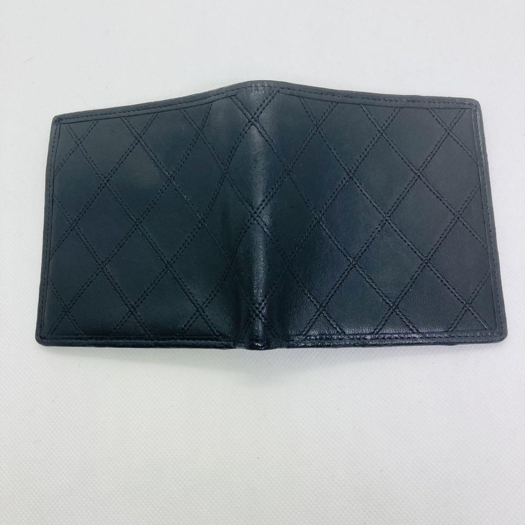 シャネル CHANEL ピコローレ 二つ折り財布 レザー 黒 ブラック