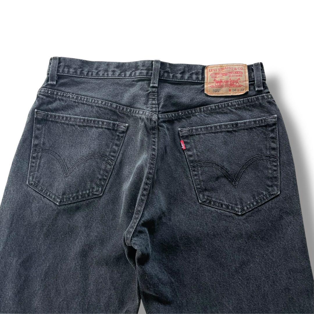 00s Levi's 505 リーバイス ブラックデニムパンツ メキシコ製