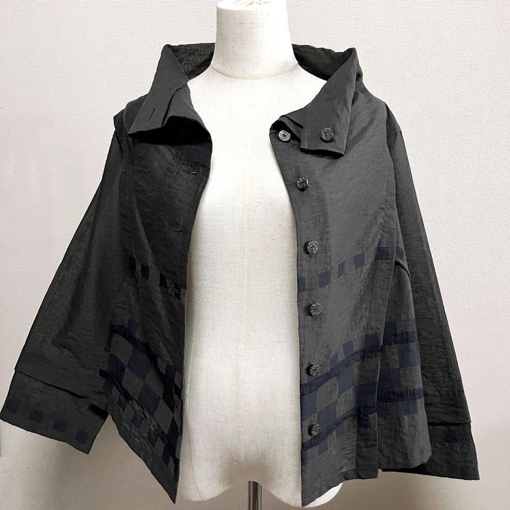 美品 慈雨センソユニコ シャツ ジャケット 羽織り 変形 アシンメトリー 40