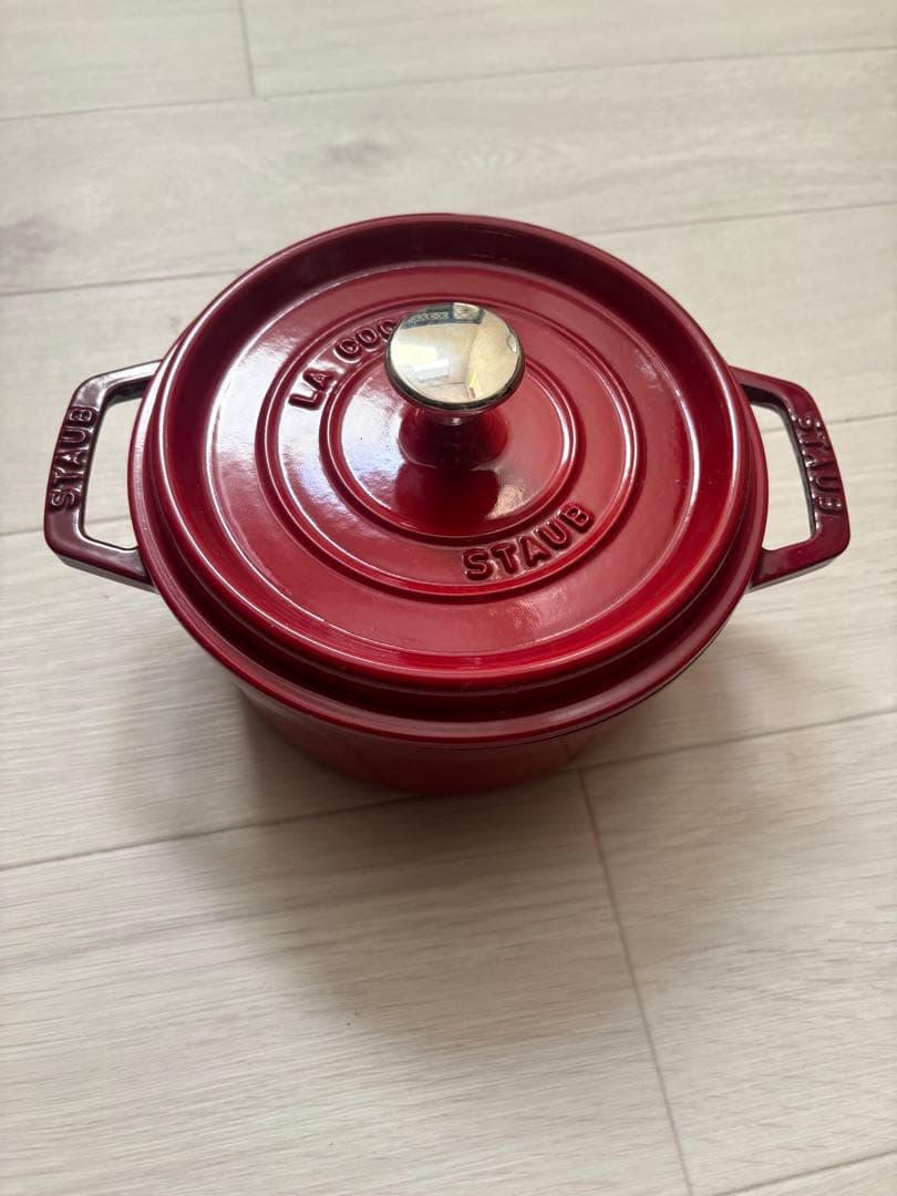 STAUB 両手鍋 18cm 赤 取扱説明書付きStaub