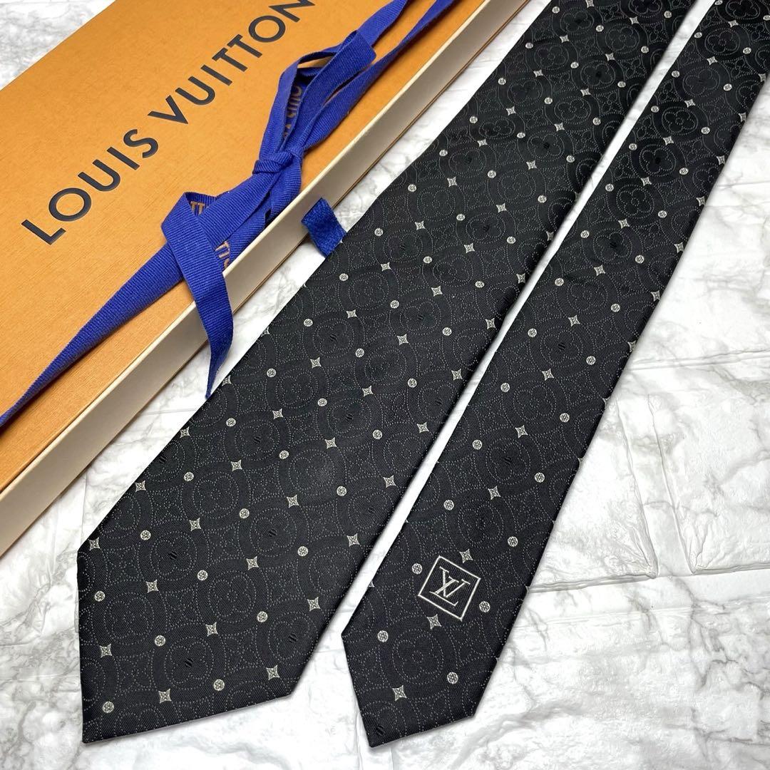 LOUIS VUITTON ルイヴィトン　ネクタイ　モノグラム　刺繍 LOUIS VUITTON ルイヴィトン ネクタイ モノグラム フラワー 刺繍
