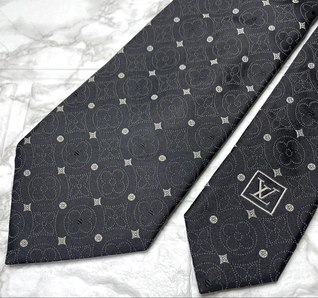 LOUIS VUITTON ルイヴィトン ネクタイ モノグラム フラワー 刺繍