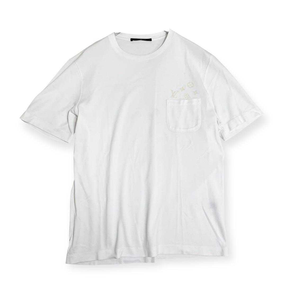 Lサイズ】ルイヴィトン Tシャツ モノグラム 胸ポケット ホワイト