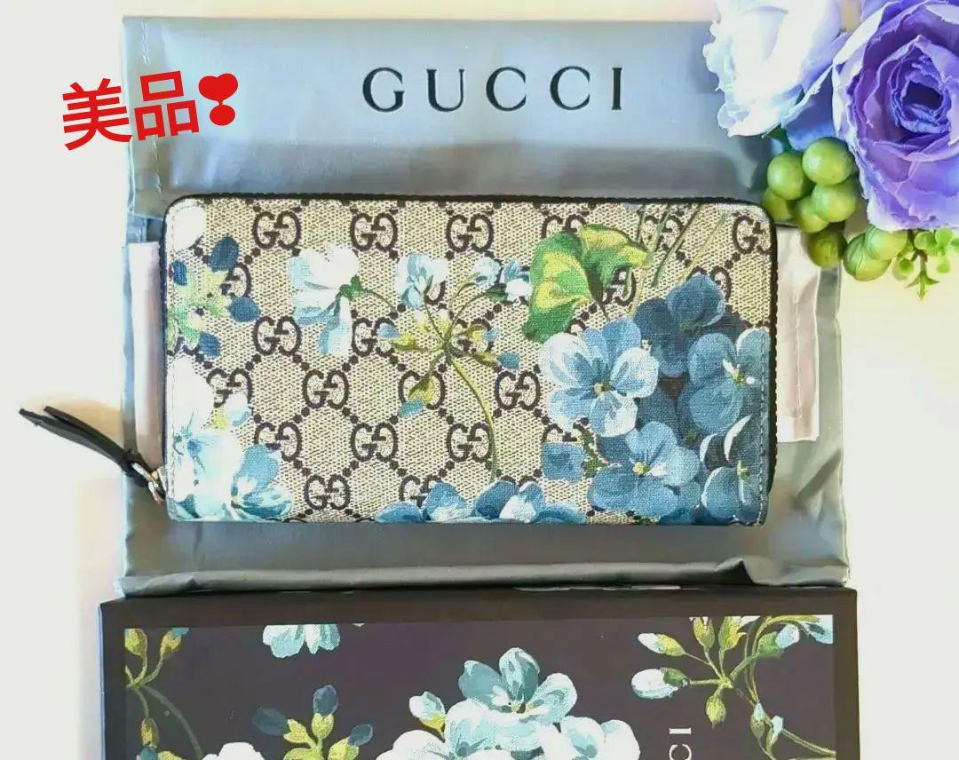 グッチGGブルームススプリーム長財布ラウンドジップ⭐美品❣⭐