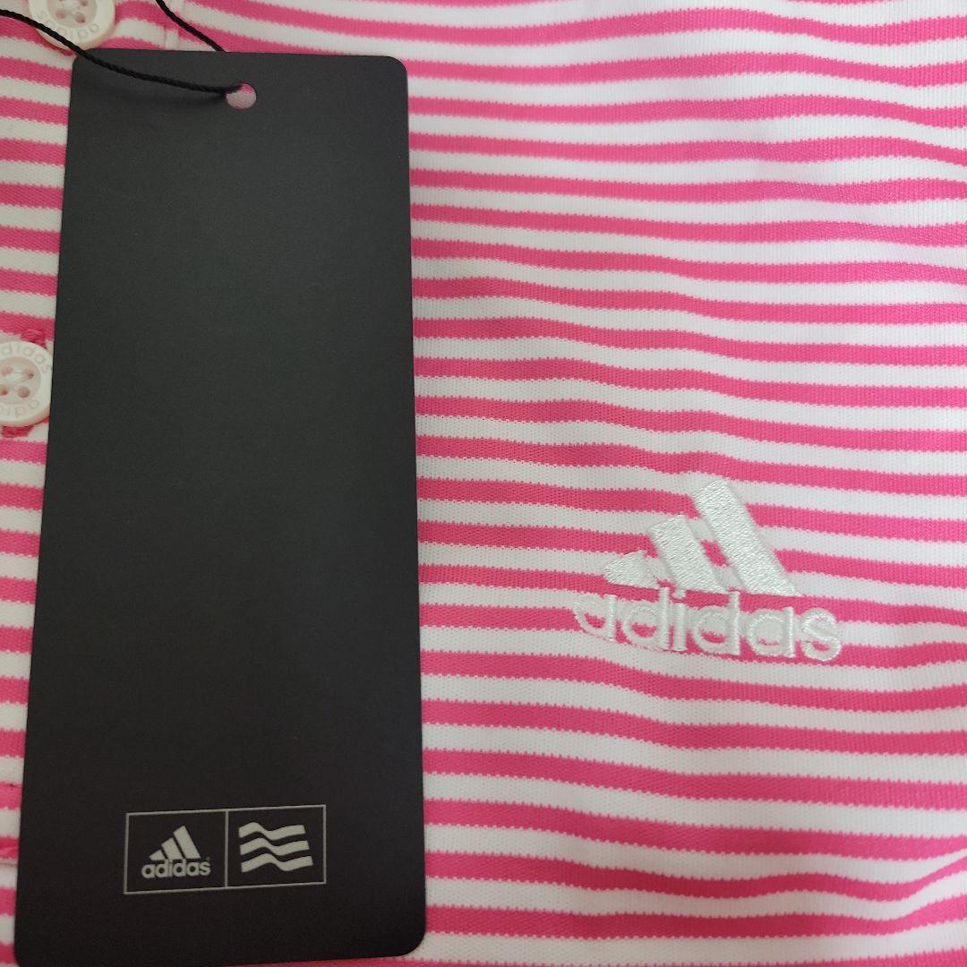 adidas ストライプ ポロシャツ ピンク adidas ピンクストライプ ポロシャツ L/G