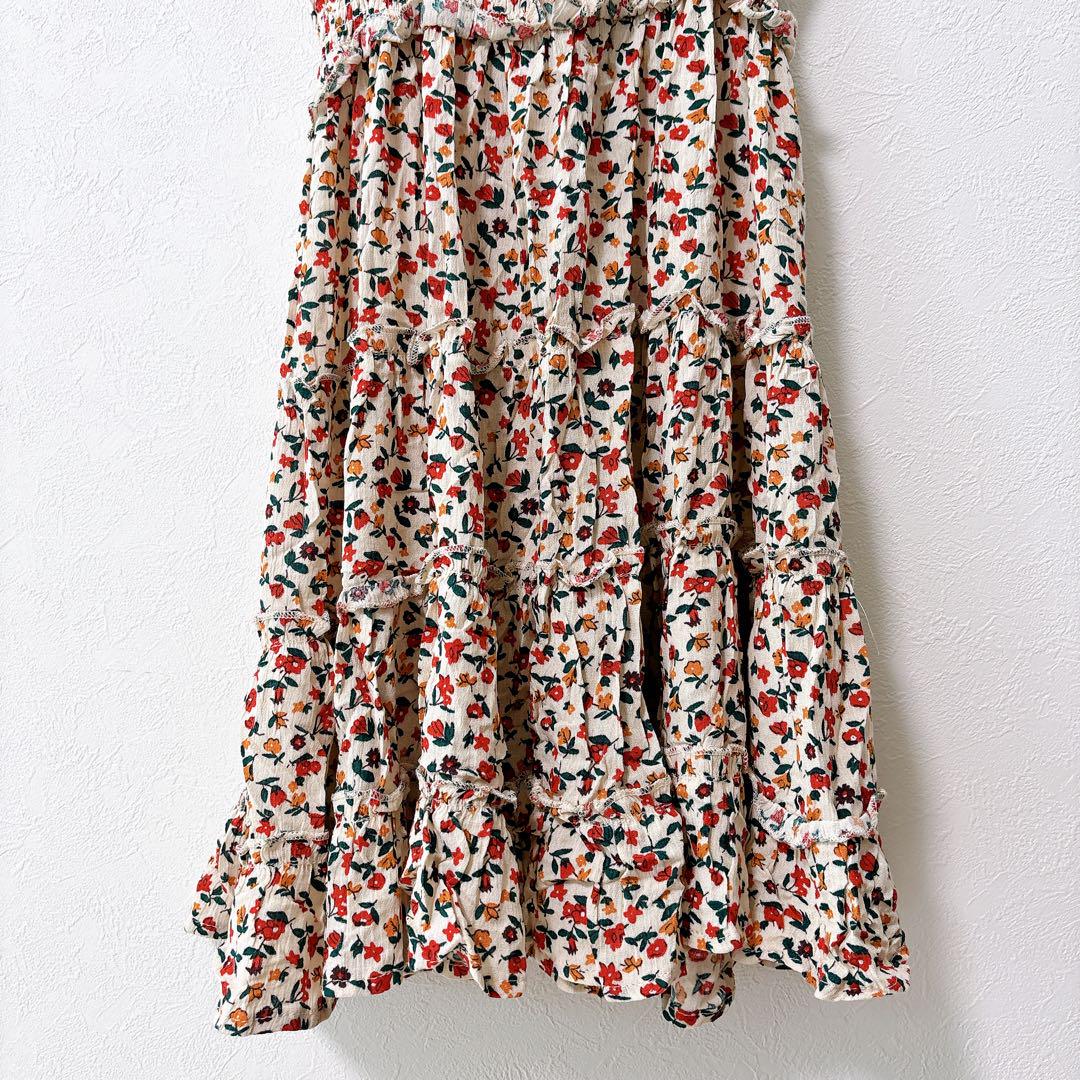 SHEIN フラワープリント ノースリーブ ワンピース M スモーキー