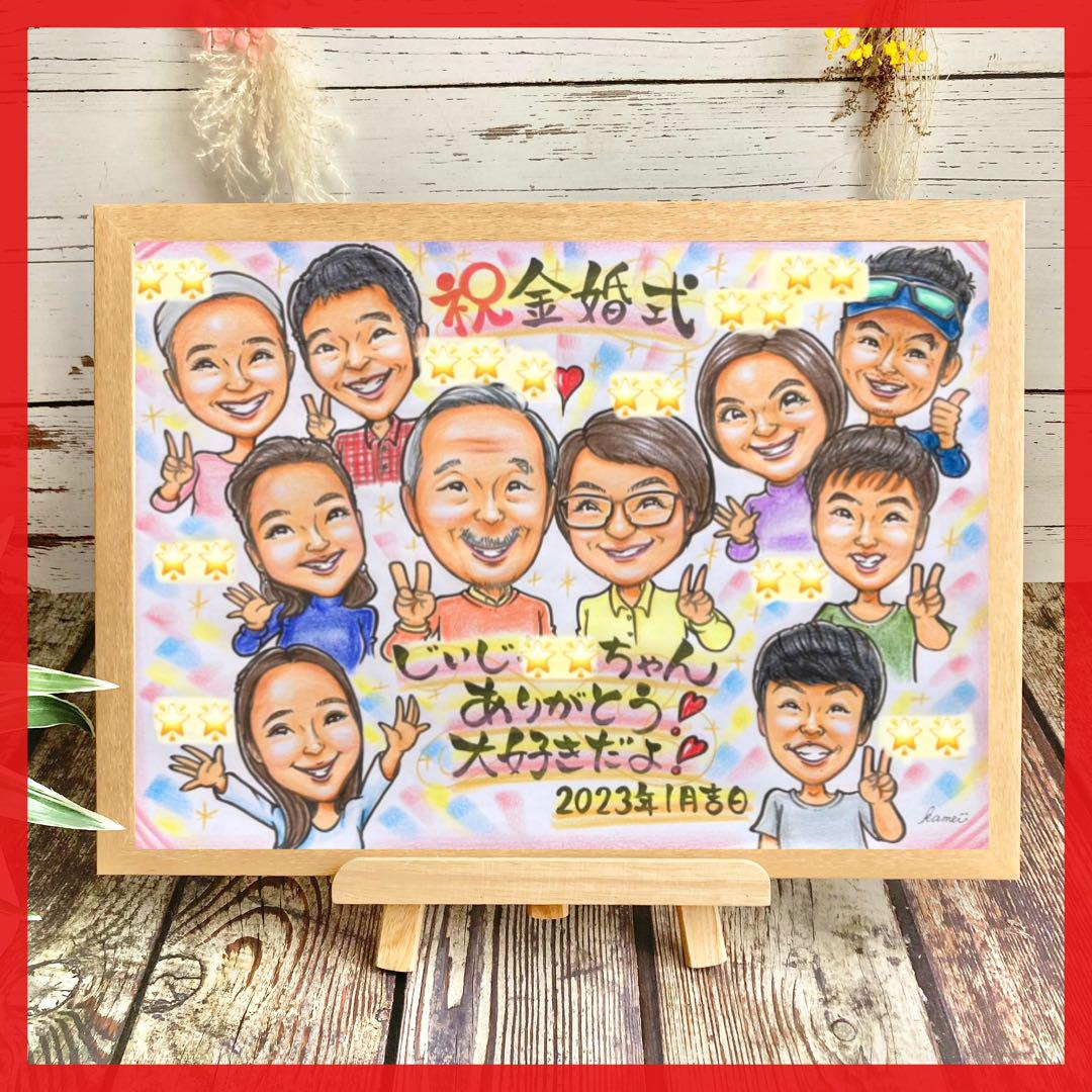 日本限定 似顔絵オーダー 記念日 誕生日 結婚祝い 新築・引っ越し祝い イラスト