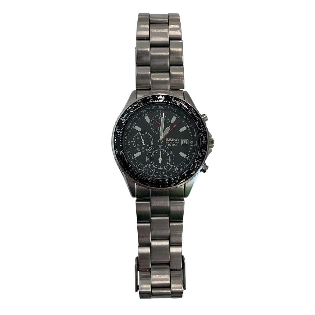 M14437 SEIKO 7T92-0CF0 クロノグラフ 腕時計 100M防水 - メルカリ