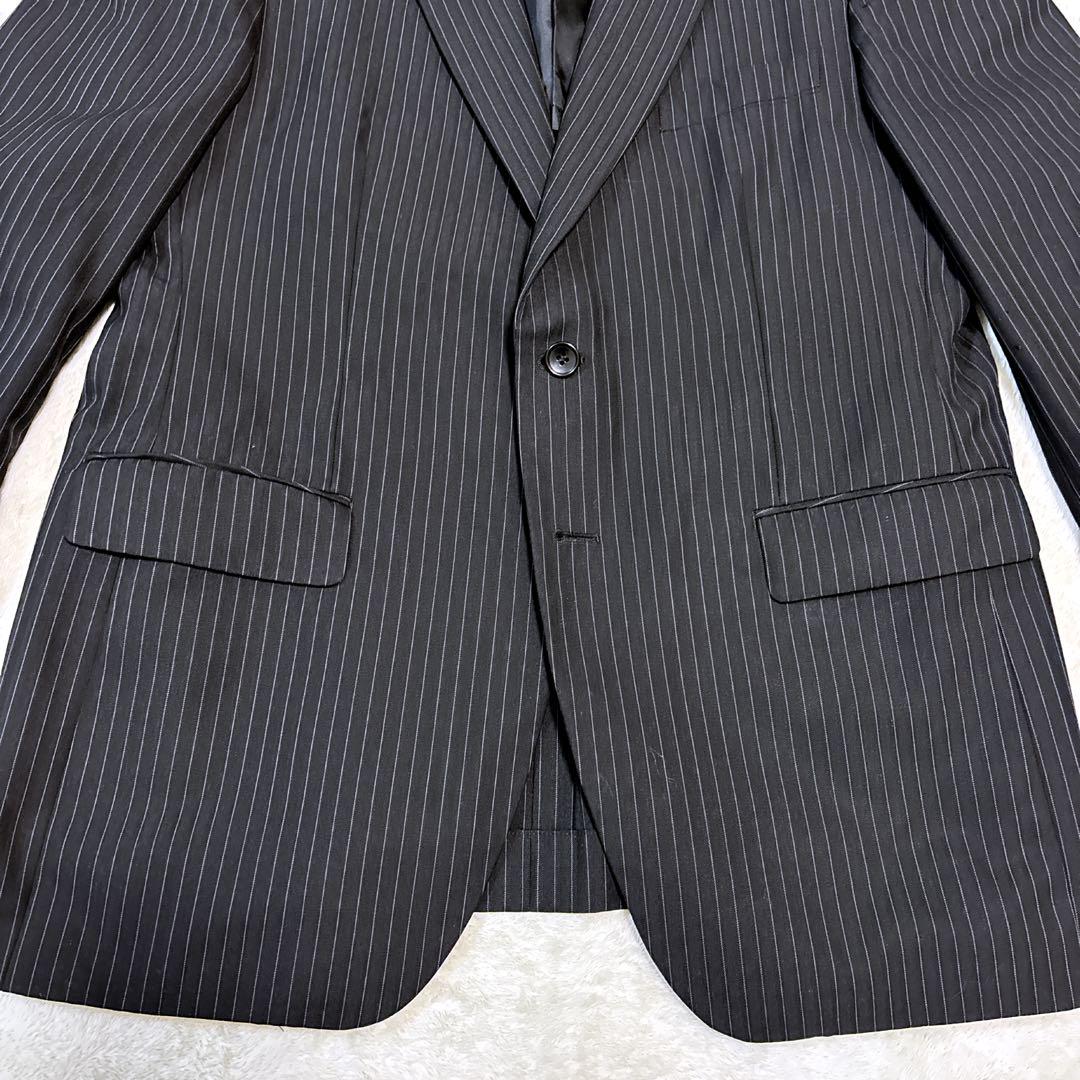 美品 メンズ スーツ 大きいサイズ セット 上下 ビジネス ストライプ 2XL