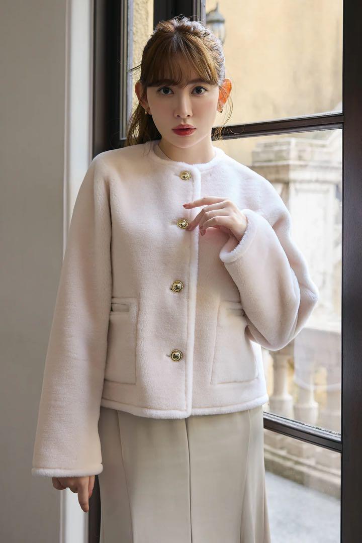 ジャケット・アウター Lausanne Wool Short Coat Herlipto S her lip to Lausanne Wool Short Coat