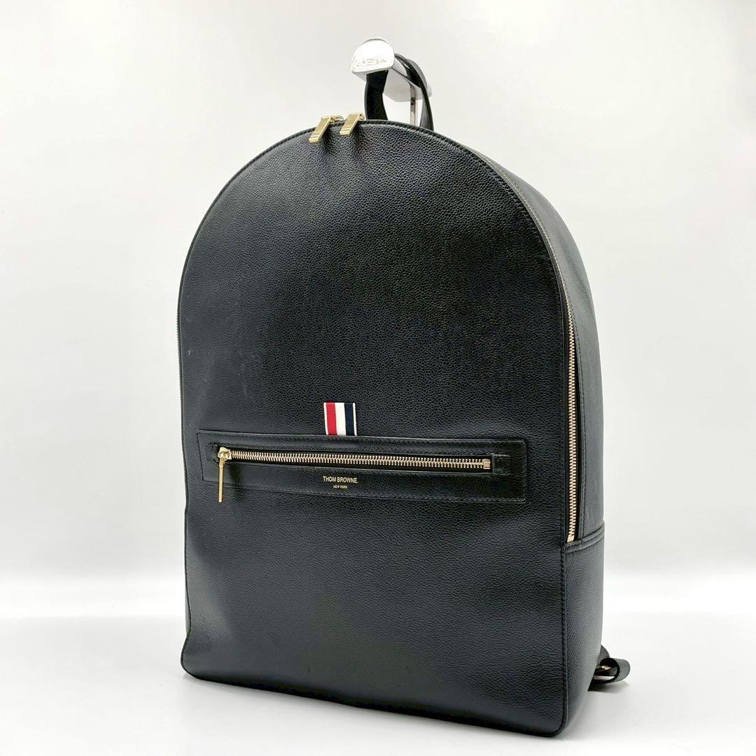 美品 THOM BROWNE トムブラウン ペプルグレイン リュック ブラック