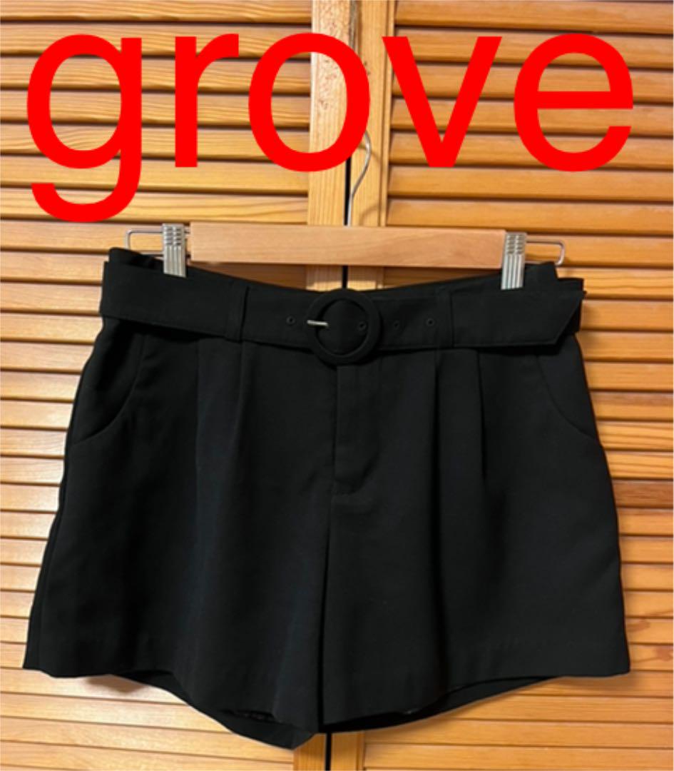 grove グローブ キュロットスカート 黒 ショートパンツ grove グローブ キュロットスカート 黒 ショートパンツ